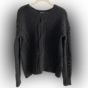 VINCE  Wool Cable Knit Gray Crewneck Sweater Size Small